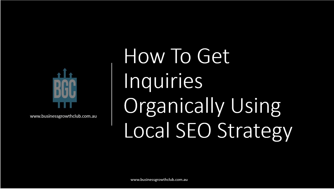 COVER How to get inquiries organically using local SEO strategy