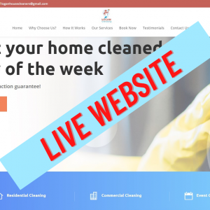 LIVE WEBSITE ready made website for house cleaning for cleaning companies