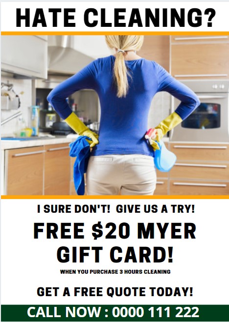 flyer HATE cleaning Business flyers with promo offers for house cleaning companies