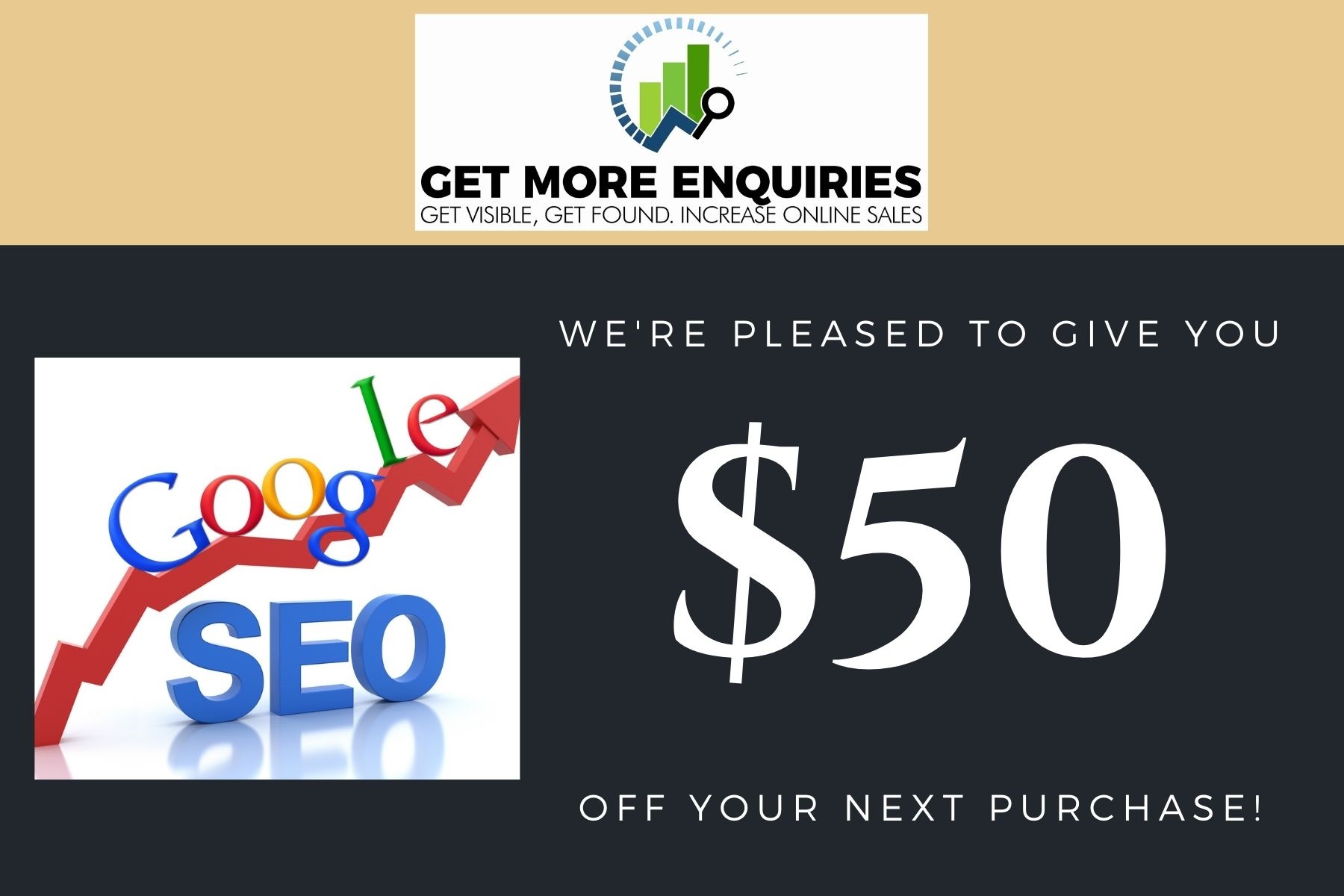 $50 OFF SEO Voucher digital marketing seo services for cleaning businesses 